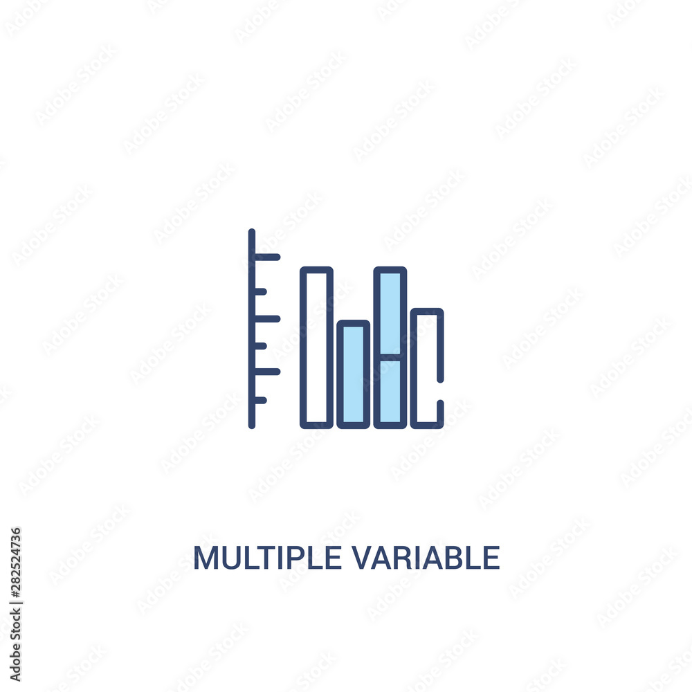 Poster multiple variable vertical bars concept 2 colored icon. simple line element illustration. outline bl