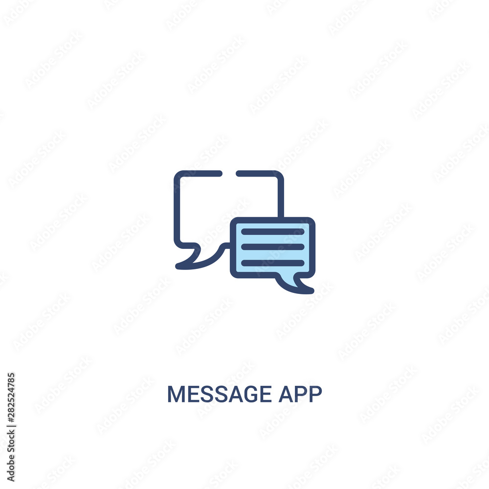Poster message app concept 2 colored icon. simple line element illustration. outline blue message app symbo