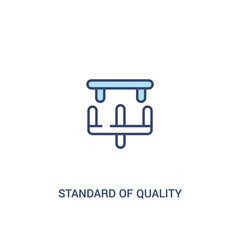 standard of quality concept 2 colored icon. simple line element illustration. outline blue standard of quality symbol. can be used for web and mobile ui/ux.