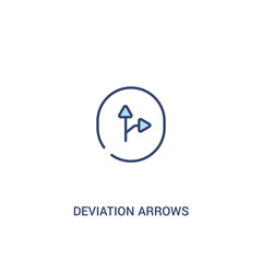 deviation arrows concept 2 colored icon. simple line element illustration. outline blue deviation arrows symbol. can be used for web and mobile ui/ux.