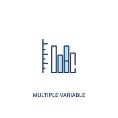 multiple variable vertical bars concept 2 colored icon. simple line element illustration. outline blue multiple variable vertical bars symbol. can be used for web and mobile ui/ux.
