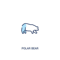 polar bear concept 2 colored icon. simple line element illustration. outline blue polar bear symbol. can be used for web and mobile ui/ux.