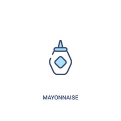 mayonnaise concept 2 colored icon. simple line element illustration. outline blue mayonnaise symbol. can be used for web and mobile ui/ux.