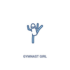 gymnast girl concept 2 colored icon. simple line element illustration. outline blue gymnast girl symbol. can be used for web and mobile ui/ux.