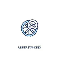 understanding concept 2 colored icon. simple line element illustration. outline blue understanding symbol. can be used for web and mobile ui/ux.