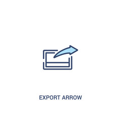 export arrow concept 2 colored icon. simple line element illustration. outline blue export arrow symbol. can be used for web and mobile ui/ux.