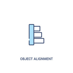 object alignment concept 2 colored icon. simple line element illustration. outline blue object alignment symbol. can be used for web and mobile ui/ux.