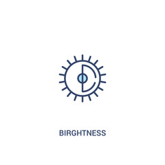 birghtness concept 2 colored icon. simple line element illustration. outline blue birghtness symbol. can be used for web and mobile ui/ux.