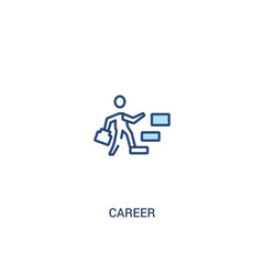 career concept 2 colored icon. simple line element illustration. outline blue career symbol. can be used for web and mobile ui/ux.