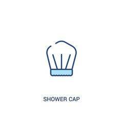 shower cap concept 2 colored icon. simple line element illustration. outline blue shower cap symbol. can be used for web and mobile ui/ux.