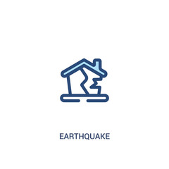 earthquake concept 2 colored icon. simple line element illustration. outline blue earthquake symbol. can be used for web and mobile ui/ux.