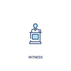 witness concept 2 colored icon. simple line element illustration. outline blue witness symbol. can be used for web and mobile ui/ux.