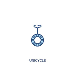 unicycle concept 2 colored icon. simple line element illustration. outline blue unicycle symbol. can be used for web and mobile ui/ux.