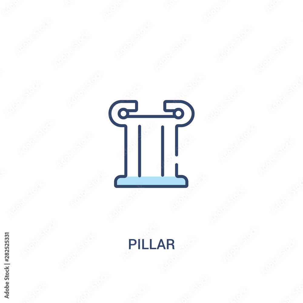 Wall mural pillar concept 2 colored icon. simple line element illustration. outline blue pillar symbol. can be 