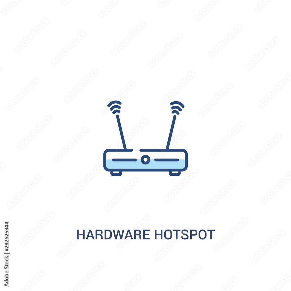 Poster hardware hotspot concept 2 colored icon. simple line element illustration. outline blue hardware hot