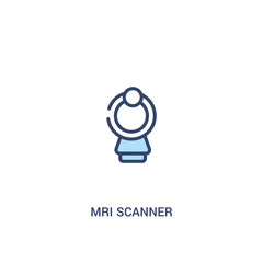 mri scanner concept 2 colored icon. simple line element illustration. outline blue mri scanner symbol. can be used for web and mobile ui/ux.
