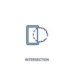 intersection concept 2 colored icon. simple line element illustration. outline blue intersection symbol. can be used for web and mobile ui/ux.