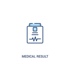 medical result concept 2 colored icon. simple line element illustration. outline blue medical result symbol. can be used for web and mobile ui/ux.