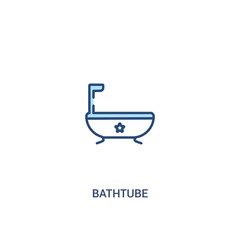 bathtube concept 2 colored icon. simple line element illustration. outline blue bathtube symbol. can be used for web and mobile ui/ux.