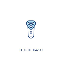 electric razor concept 2 colored icon. simple line element illustration. outline blue electric razor symbol. can be used for web and mobile ui/ux.