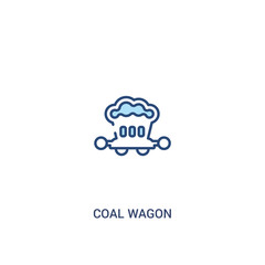 coal wagon concept 2 colored icon. simple line element illustration. outline blue coal wagon symbol. can be used for web and mobile ui/ux.