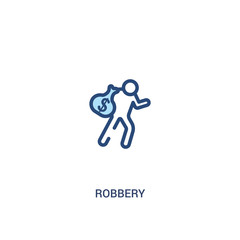 robbery concept 2 colored icon. simple line element illustration. outline blue robbery symbol. can be used for web and mobile ui/ux.