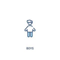 boys concept 2 colored icon. simple line element illustration. outline blue boys symbol. can be used for web and mobile ui/ux.