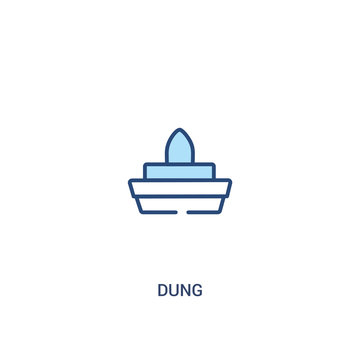 dung concept 2 colored icon. simple line element illustration. outline blue dung symbol. can be used for web and mobile ui/ux.