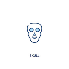 skull concept 2 colored icon. simple line element illustration. outline blue skull symbol. can be used for web and mobile ui/ux.