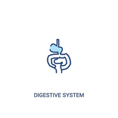 digestive system concept 2 colored icon. simple line element illustration. outline blue digestive system symbol. can be used for web and mobile ui/ux.