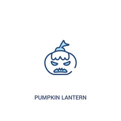 pumpkin lantern concept 2 colored icon. simple line element illustration. outline blue pumpkin lantern symbol. can be used for web and mobile ui/ux.
