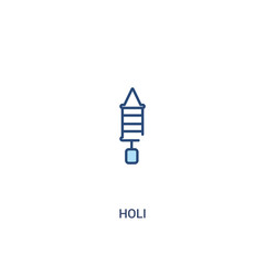 holi concept 2 colored icon. simple line element illustration. outline blue holi symbol. can be used for web and mobile ui/ux.
