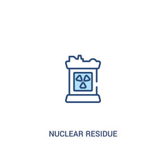 nuclear residue concept 2 colored icon. simple line element illustration. outline blue nuclear residue symbol. can be used for web and mobile ui/ux.