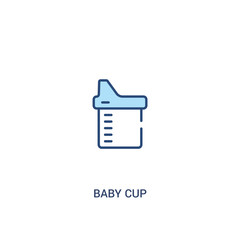 baby cup concept 2 colored icon. simple line element illustration. outline blue baby cup symbol. can be used for web and mobile ui/ux.