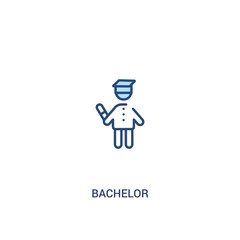bachelor concept 2 colored icon. simple line element illustration. outline blue bachelor symbol. can be used for web and mobile ui/ux.