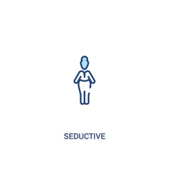 seductive concept 2 colored icon. simple line element illustration. outline blue seductive symbol. can be used for web and mobile ui/ux.