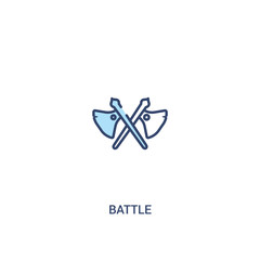 battle concept 2 colored icon. simple line element illustration. outline blue battle symbol. can be used for web and mobile ui/ux.