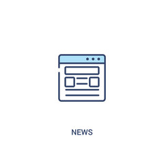 news concept 2 colored icon. simple line element illustration. outline blue news symbol. can be used for web and mobile ui/ux.