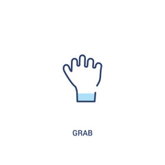 grab concept 2 colored icon. simple line element illustration. outline blue grab symbol. can be used for web and mobile ui/ux.