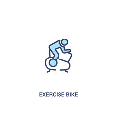 exercise bike concept 2 colored icon. simple line element illustration. outline blue exercise bike symbol. can be used for web and mobile ui/ux.