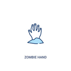 zombie hand concept 2 colored icon. simple line element illustration. outline blue zombie hand symbol. can be used for web and mobile ui/ux.