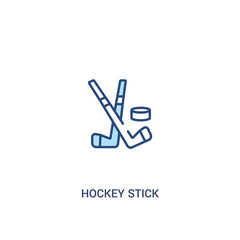 hockey stick concept 2 colored icon. simple line element illustration. outline blue hockey stick symbol. can be used for web and mobile ui/ux.