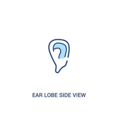 ear lobe side view concept 2 colored icon. simple line element illustration. outline blue ear lobe side view symbol. can be used for web and mobile ui/ux.