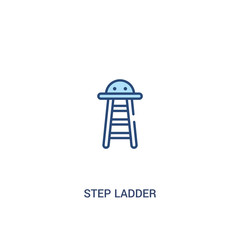 step ladder concept 2 colored icon. simple line element illustration. outline blue step ladder symbol. can be used for web and mobile ui/ux.