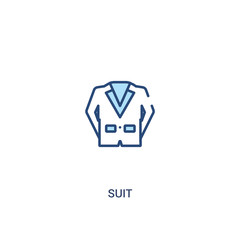 suit concept 2 colored icon. simple line element illustration. outline blue suit symbol. can be used for web and mobile ui/ux.