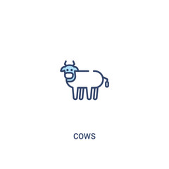 cows concept 2 colored icon. simple line element illustration. outline blue cows symbol. can be used for web and mobile ui/ux.