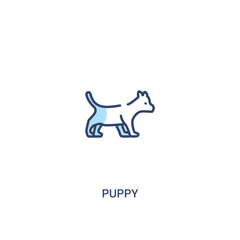 puppy concept 2 colored icon. simple line element illustration. outline blue puppy symbol. can be used for web and mobile ui/ux.