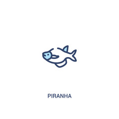 piranha concept 2 colored icon. simple line element illustration. outline blue piranha symbol. can be used for web and mobile ui/ux.