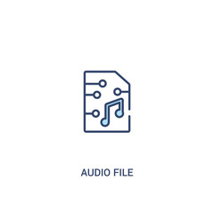 audio file concept 2 colored icon. simple line element illustration. outline blue audio file symbol. can be used for web and mobile ui/ux.