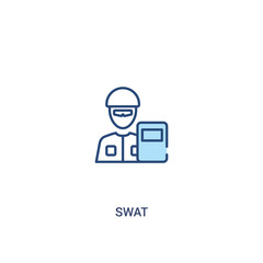 swat concept 2 colored icon. simple line element illustration. outline blue swat symbol. can be used for web and mobile ui/ux.